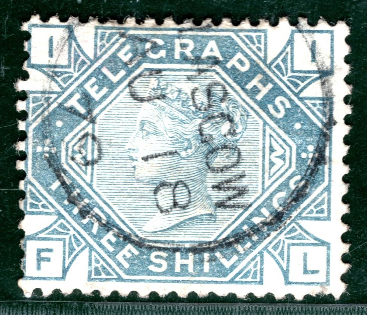 GB QV TELEGRAPH Stamp SG.T11 3s Slate-Blue (FL) Glasgow 1879 CDS Cat £80+ REDS42 - Image 5