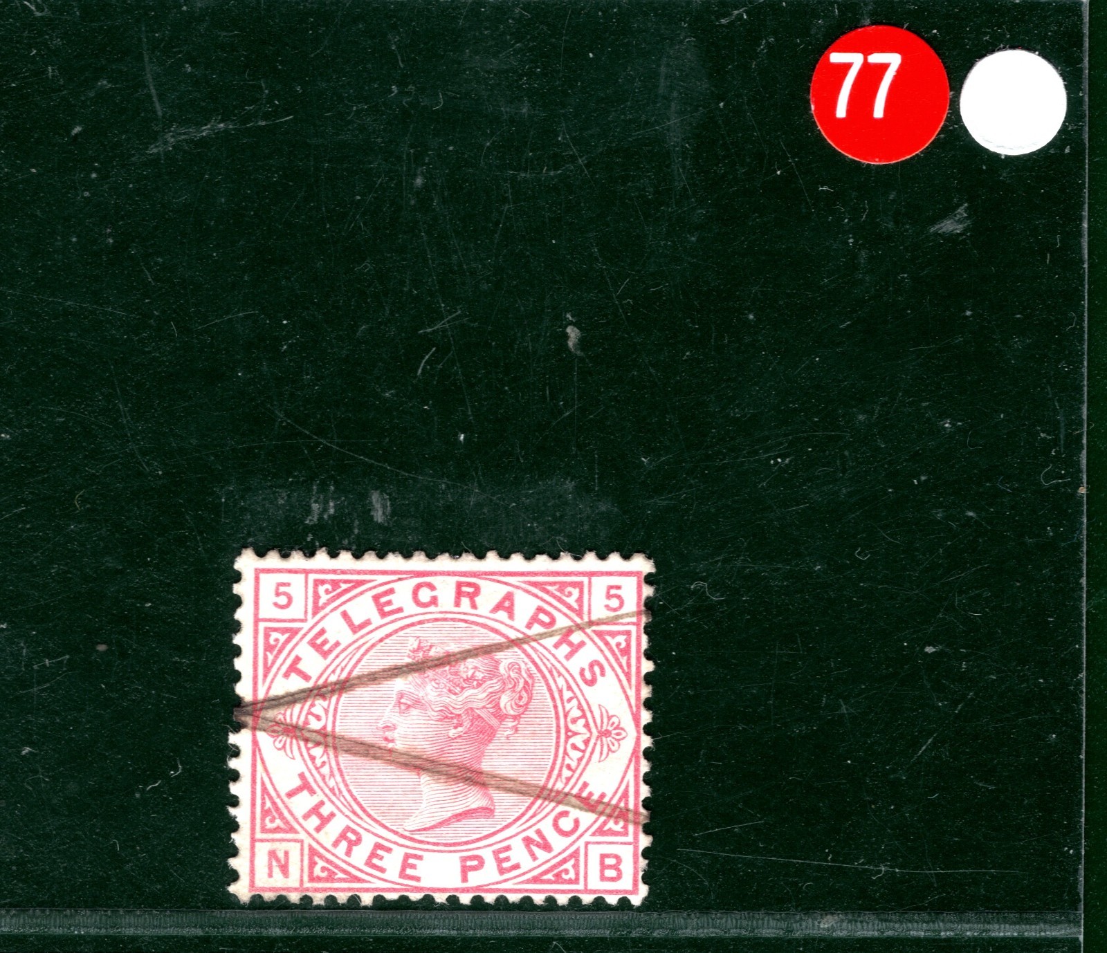 GB QV TELEGRAPH Stamp SG.T4 3d *Plate 5* (NB) CROWN Used Pen Cancel c£250 REDS77 - Image 4