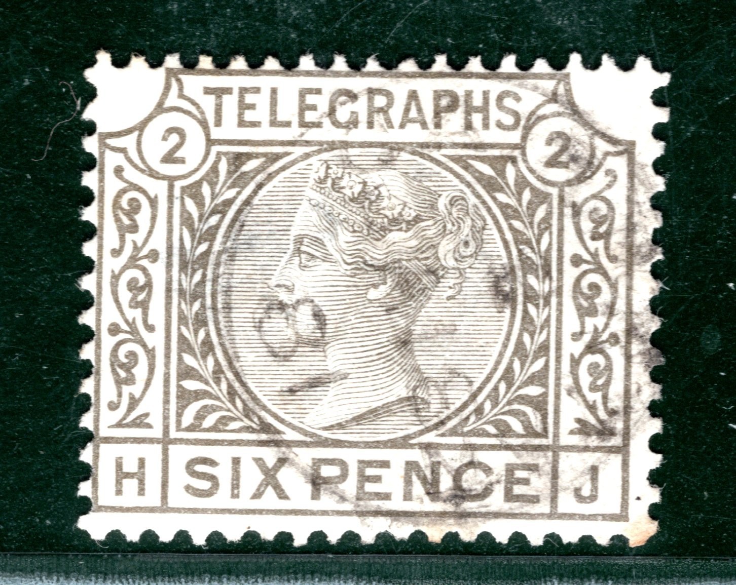 GB QV TELEGRAPH Stamp SG.T6 6d *Plate 2* (HJ) SPRAY Used 1881 CDS c£160- REDS54 - Image 5