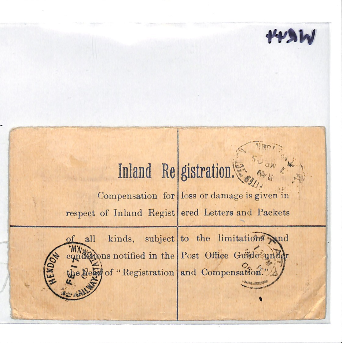 GB RAILWAY Cover *HENDON STATION* CDS Registered South Africa Umtata 1905 WR44 - Image 7