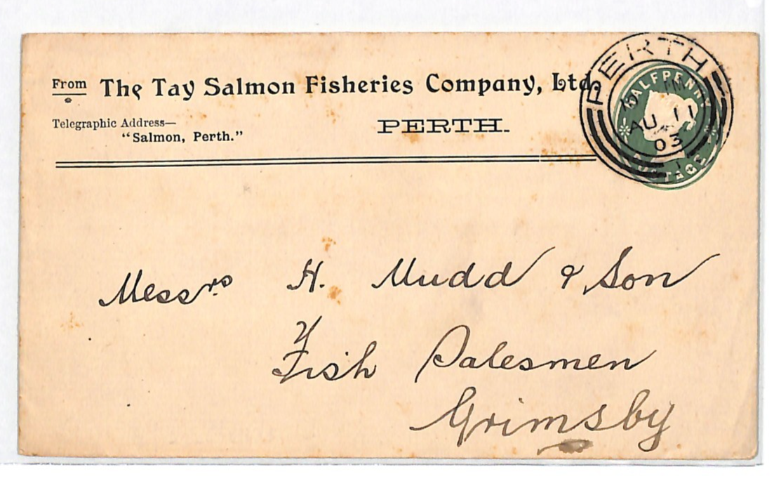 GB RAILWAY Scots *TAY SALMON FISHERIES* Cover GRIMSBY & PETERBORO TPO 1903 WR106 - Image 2