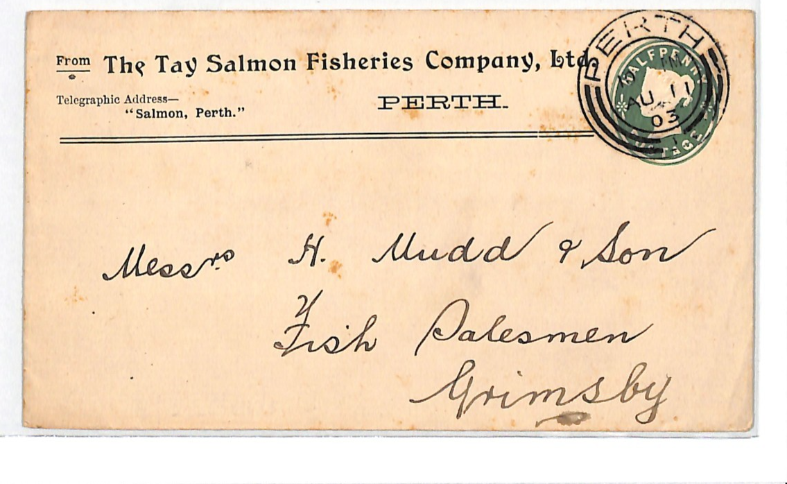 GB RAILWAY Scots *TAY SALMON FISHERIES* Cover GRIMSBY & PETERBORO TPO 1903 WR106 - Image 4