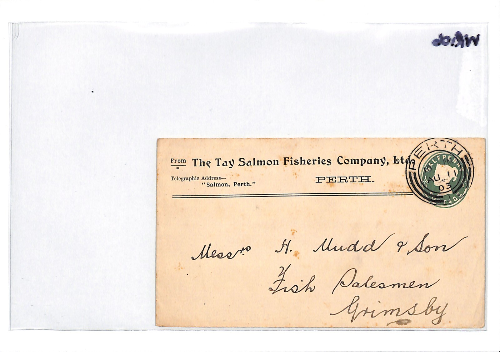 GB RAILWAY Scots *TAY SALMON FISHERIES* Cover GRIMSBY & PETERBORO TPO 1903 WR106 - Image 7