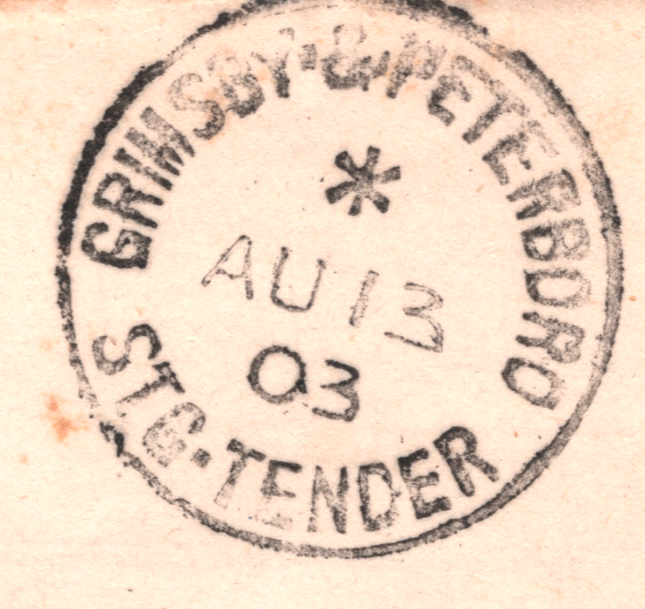 GB RAILWAY Scots *TAY SALMON FISHERIES* Cover GRIMSBY & PETERBORO TPO 1903 WR106