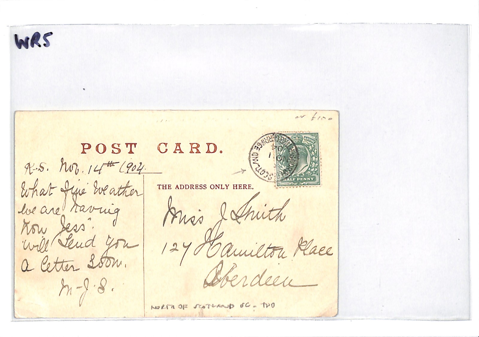 GB RAILWAY TPO KEVII Card *NORTH OF SCOTLAND SORTING CARRIAGE* CDS 1904 WR5 - Image 11