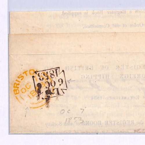 GB RAILWAY Transit Cover YELLOW *BRISTOL* STATION 1853 CDS Lloyd's 1d Red XK266 - Image 16