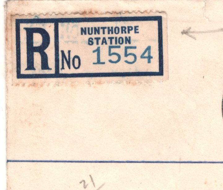 GB RAILWAY Yorks Cover *NUNTHORPE STATION* Registered 1949 Middlesboro XG263 - Image 3