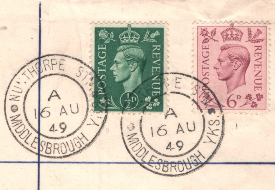 GB RAILWAY Yorks Cover *NUNTHORPE STATION* Registered 1949 Middlesboro XG263 - Image 4