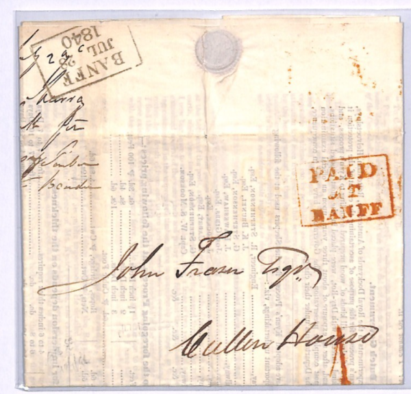 GB SCOTLAND Cover 1840 *PAID AT BANFF* Entire Letter TIMBER ...