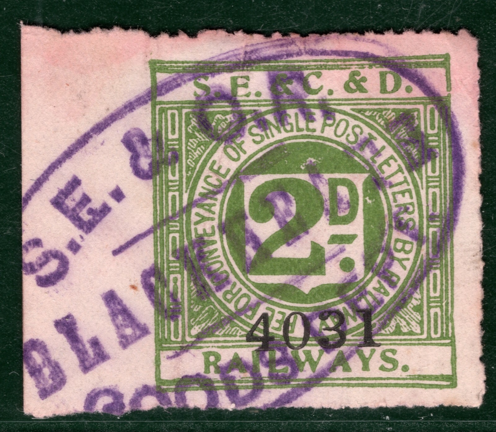 GB SECDR RAILWAY Letter Stamp 2d Used Superb *BLACKHEATH* STATION Oval BRW60 - Image 5