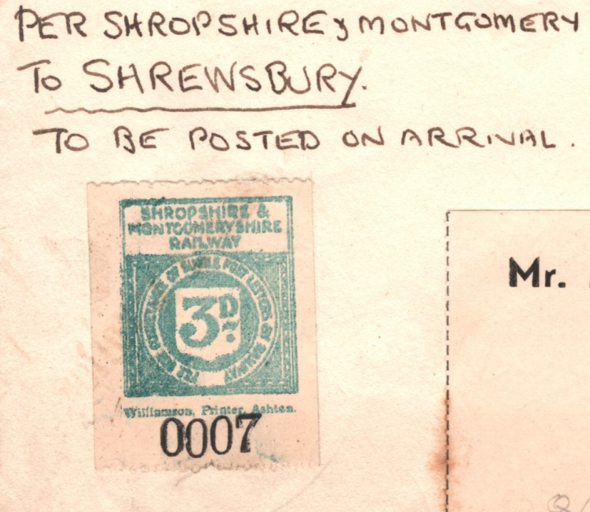 GB SHROPSHIRE MONTGOMERYSHIRE RAILWAY 3d Letter Stamp 1940 Cover Kinnerley R110b - Image 4