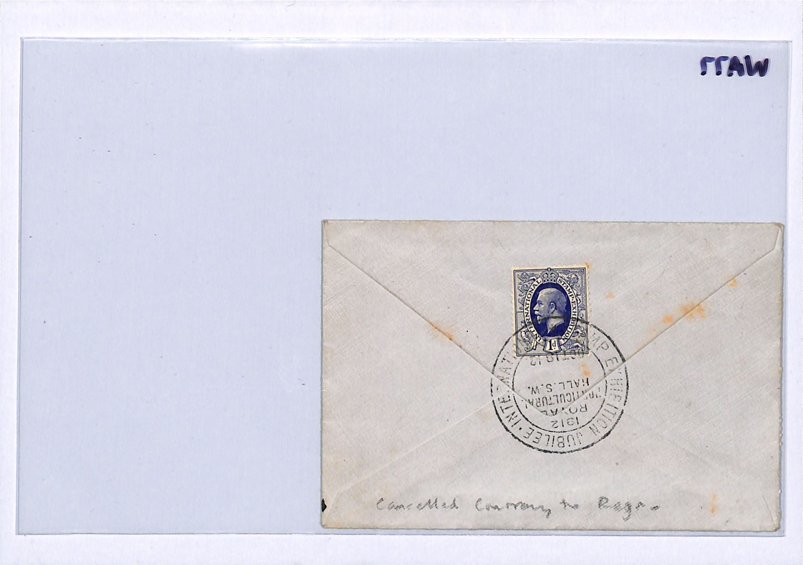 GB STAMP EXHIBTION JUBILEE 1912 Cover CANCELLED CONTARY TO REGULATIONS WA77 - Image 5
