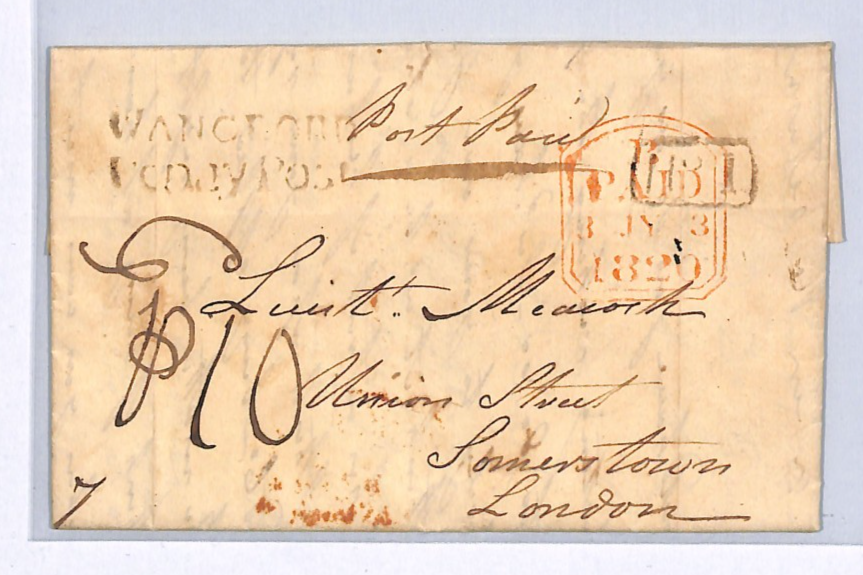 GB SUFFOLK Cover WANGFORD PENNY POST 1820 *Southwold* Letter No.1 RECEIVER WY75 - Image 3