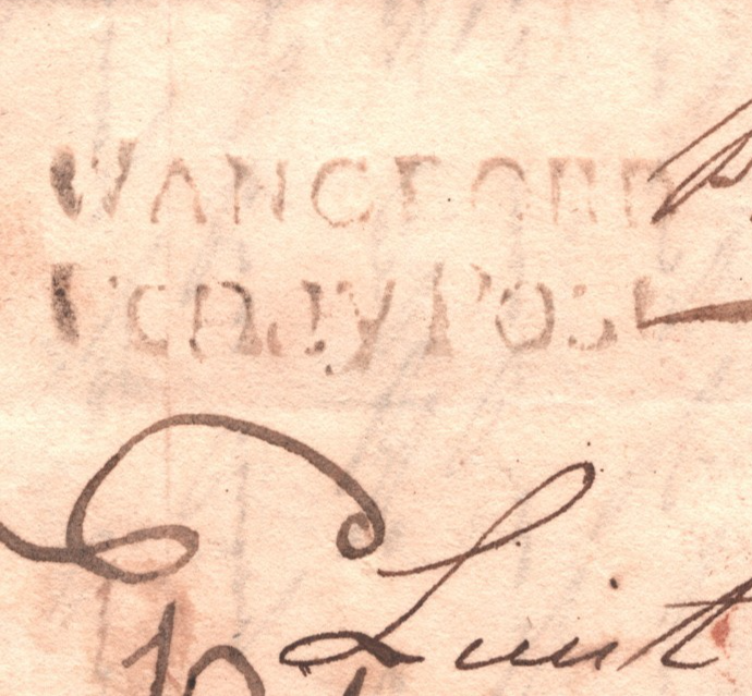 GB SUFFOLK Cover WANGFORD PENNY POST 1820 *Southwold* Letter No.1 RECEIVER WY75