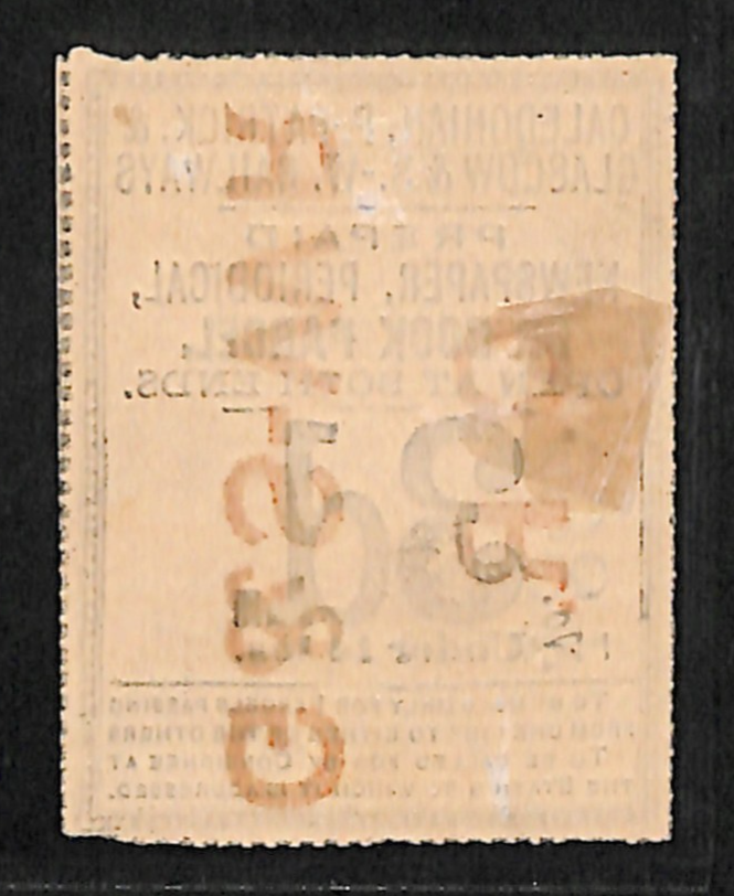 GB Scotland CALEDONIAN GSWR RAILWAY Newspaper Book Parcel Stamp 3d Mint MM VS7 - Image 3