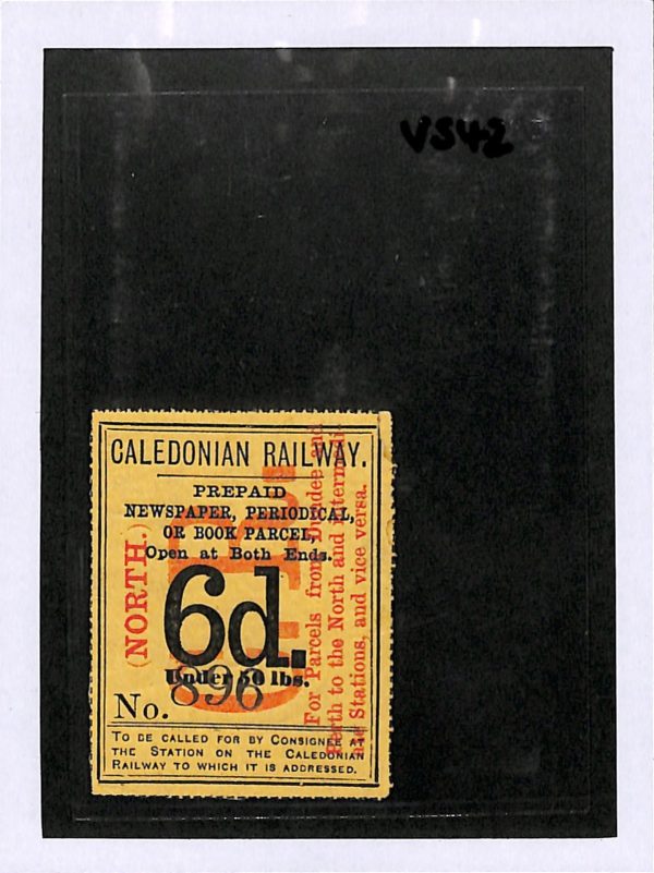 GB Scotland CALEDONIAN RAILWAY (NORTH) Newspaper Parcel Stamp 6d Mint Rare VS42 - Image 4