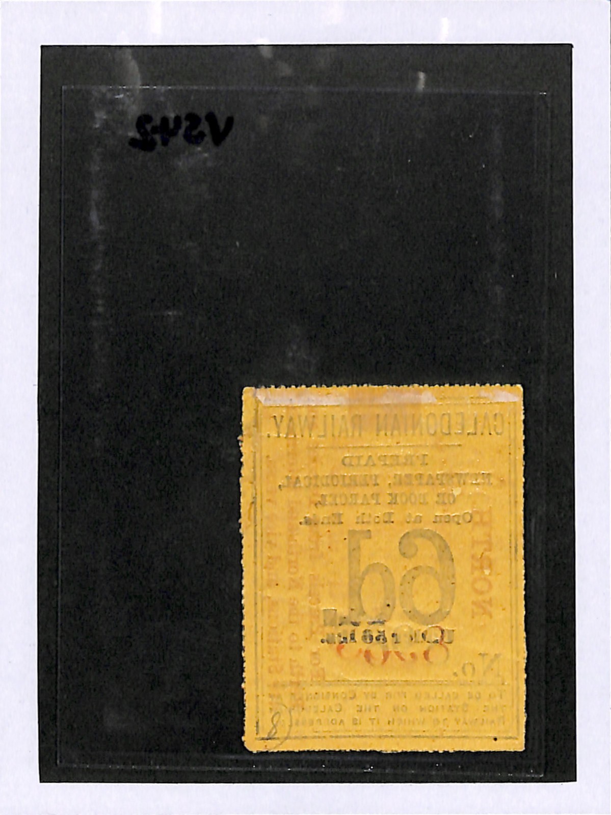 GB Scotland CALEDONIAN RAILWAY (NORTH) Newspaper Parcel Stamp 6d Mint Rare VS42 - Image 5