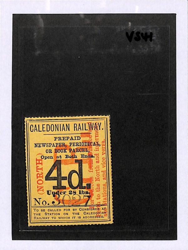 GB Scotland CALEDONIAN RAILWAY (NORTH) Newspaper/Book Parcel Stamp 4d Mint VS41 - Image 4