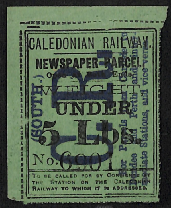 GB Scotland CALEDONIAN RAILWAY Newspaper Parcel Stamp *5lbs* Mint MNH Rare VS44