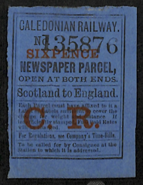GB Scotland CALEDONIAN RAILWAY Newspaper Stamp 6d Mint MNG VS25
