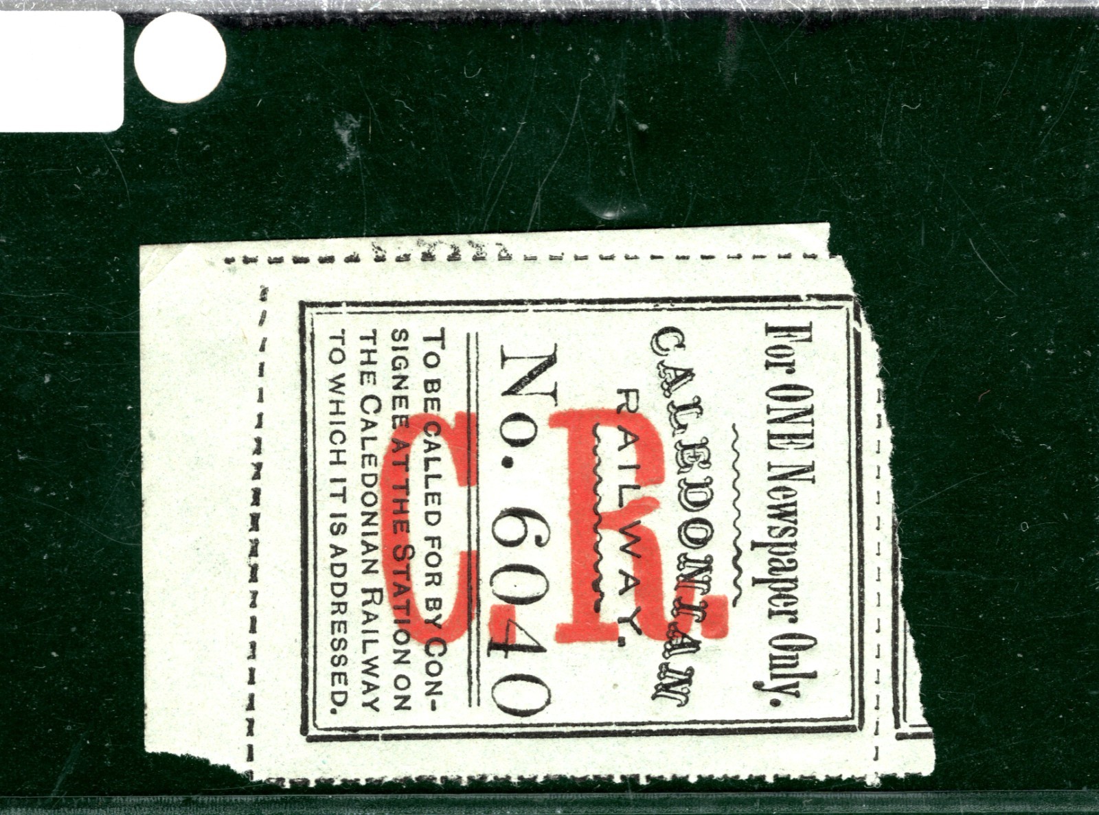 GB Scotland CALEDONIAN RAILWAY Newspaper Stamp BROKEN *R* CR VARIETY Mint YOW157 - Image 9