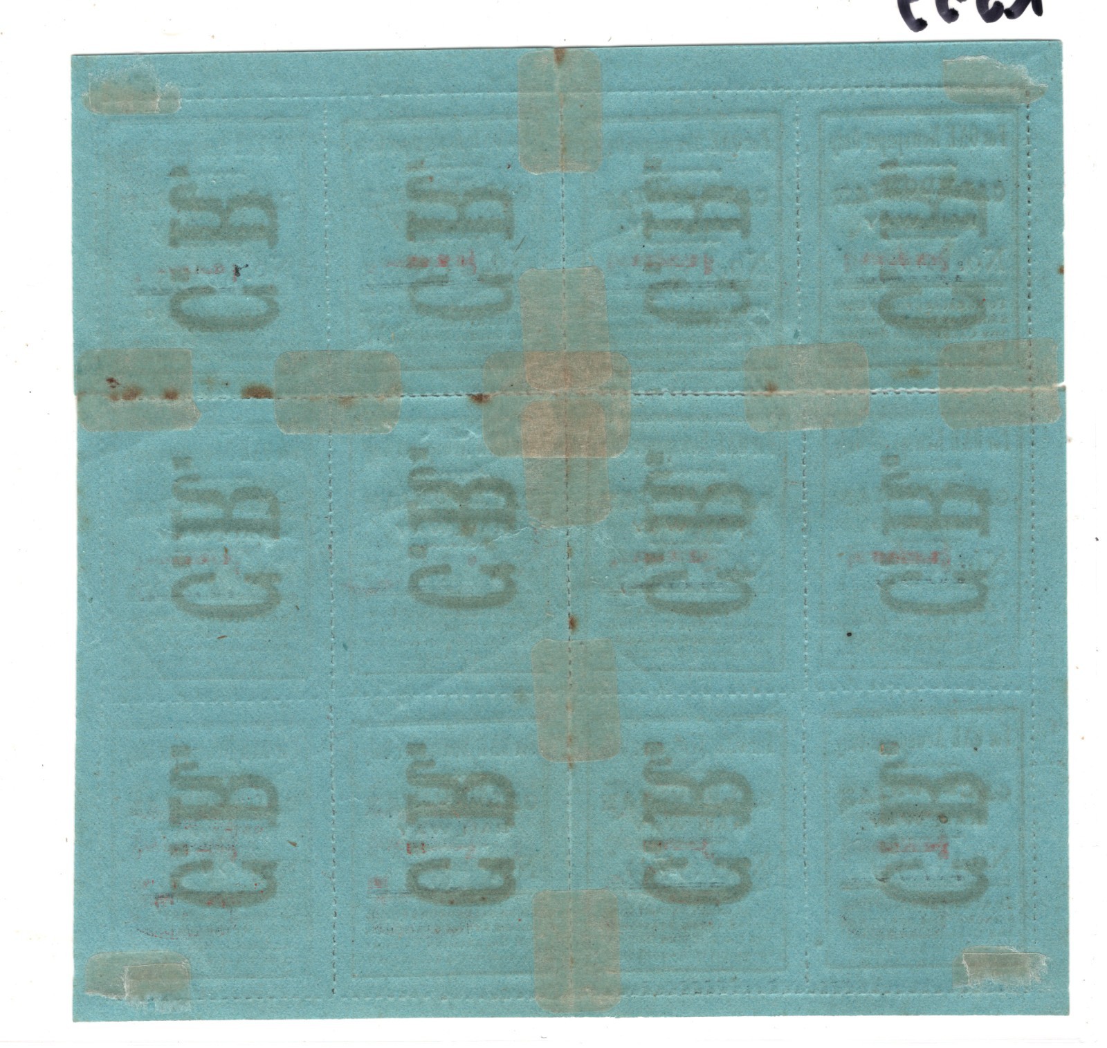 GB Scotland CALEDONIAN RAILWAY Newspaper Stamp SHEET{12} *CR* O/p Mint MM RS53 - Image 4