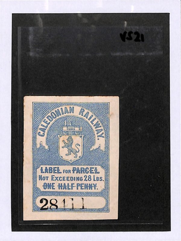 GB Scotland CALEDONIAN RAILWAY Parcel Stamp 28lbs ½d Blue ENGINE/LION Mint VS21 - Image 4