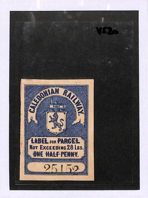 GB Scotland CALEDONIAN RAILWAY Parcel Stamp ½d Blue LION/ENGINE Used Piece VS20 - Image 4