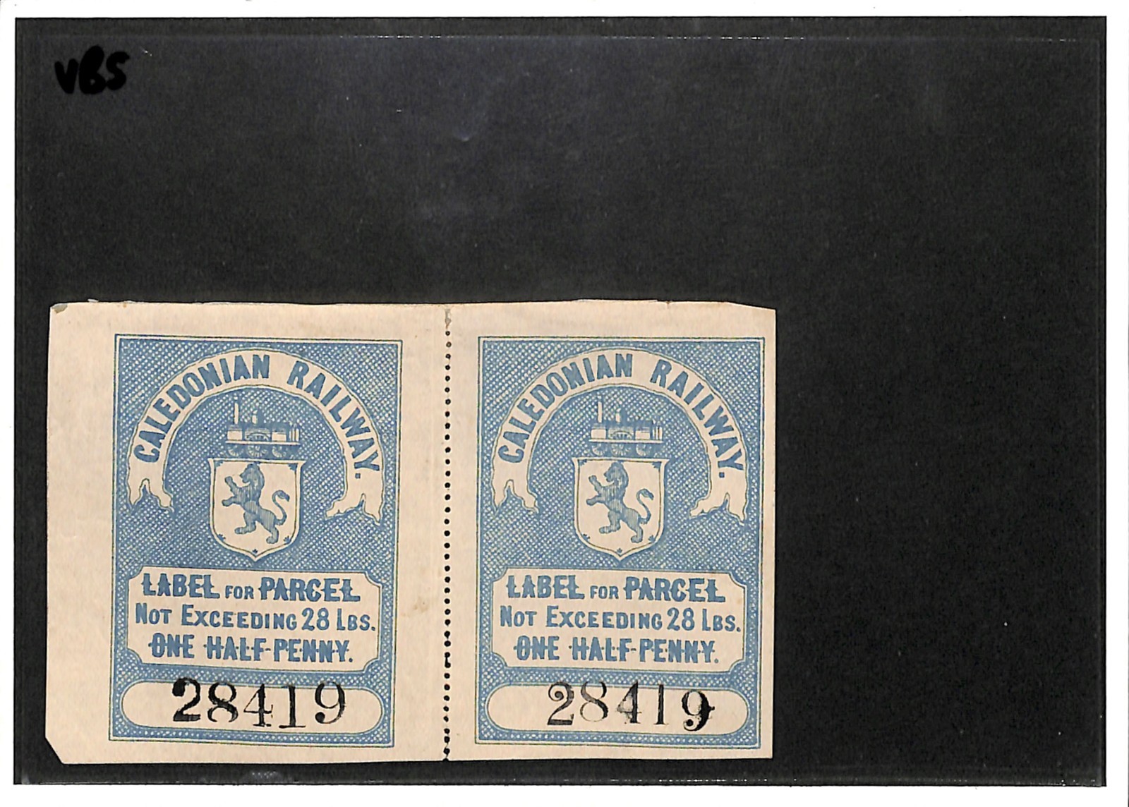 GB Scotland CALEDONIAN RAILWAY Parcel Stamp ½d/28lbs Pair Mint MM {samwells}VB5 - Image 4