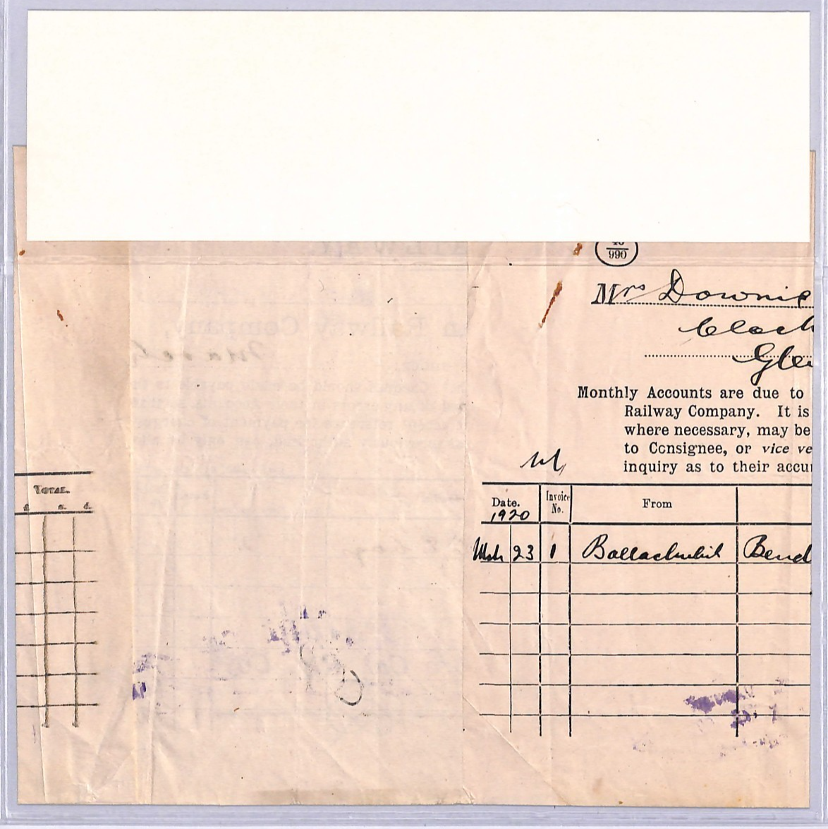GB Scotland CALEDONIAN RAILWAY Waybill BALLACHULISH (GLENCOE) STATION 1920 WT167 - Image 11