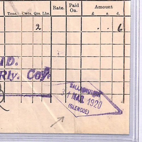 GB Scotland CALEDONIAN RAILWAY Waybill BALLACHULISH (GLENCOE) STATION 1920 WT167 - Image 4
