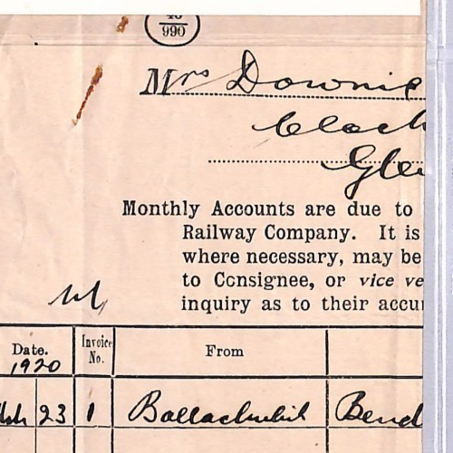 GB Scotland CALEDONIAN RAILWAY Waybill BALLACHULISH (GLENCOE) STATION 1920 WT167 - Image 5