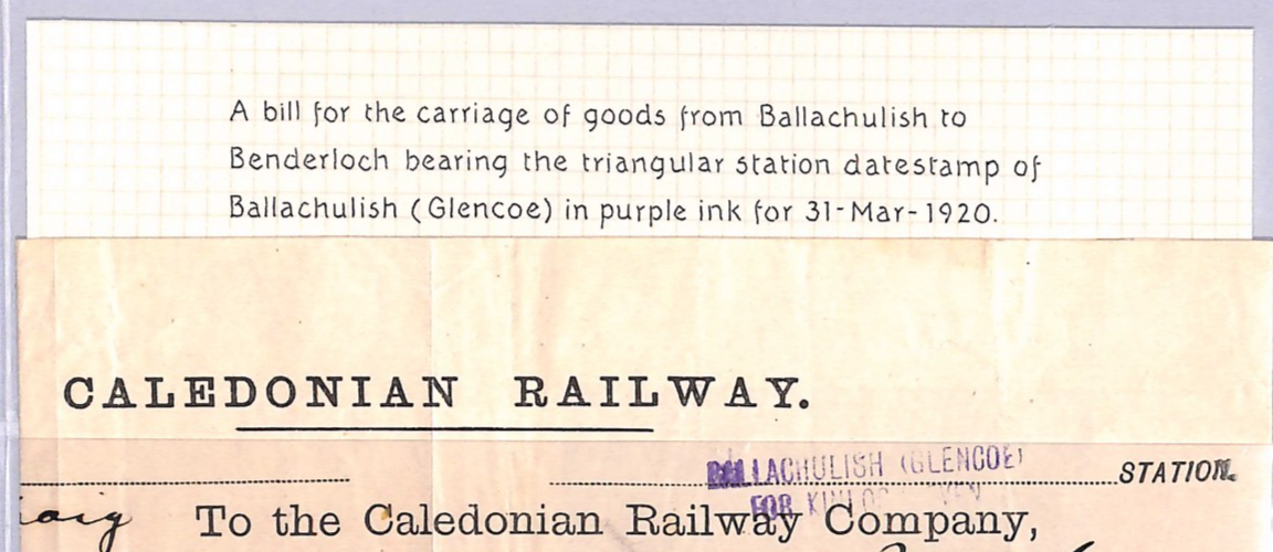 GB Scotland CALEDONIAN RAILWAY Waybill BALLACHULISH (GLENCOE) STATION 1920 WT167 - Image 6