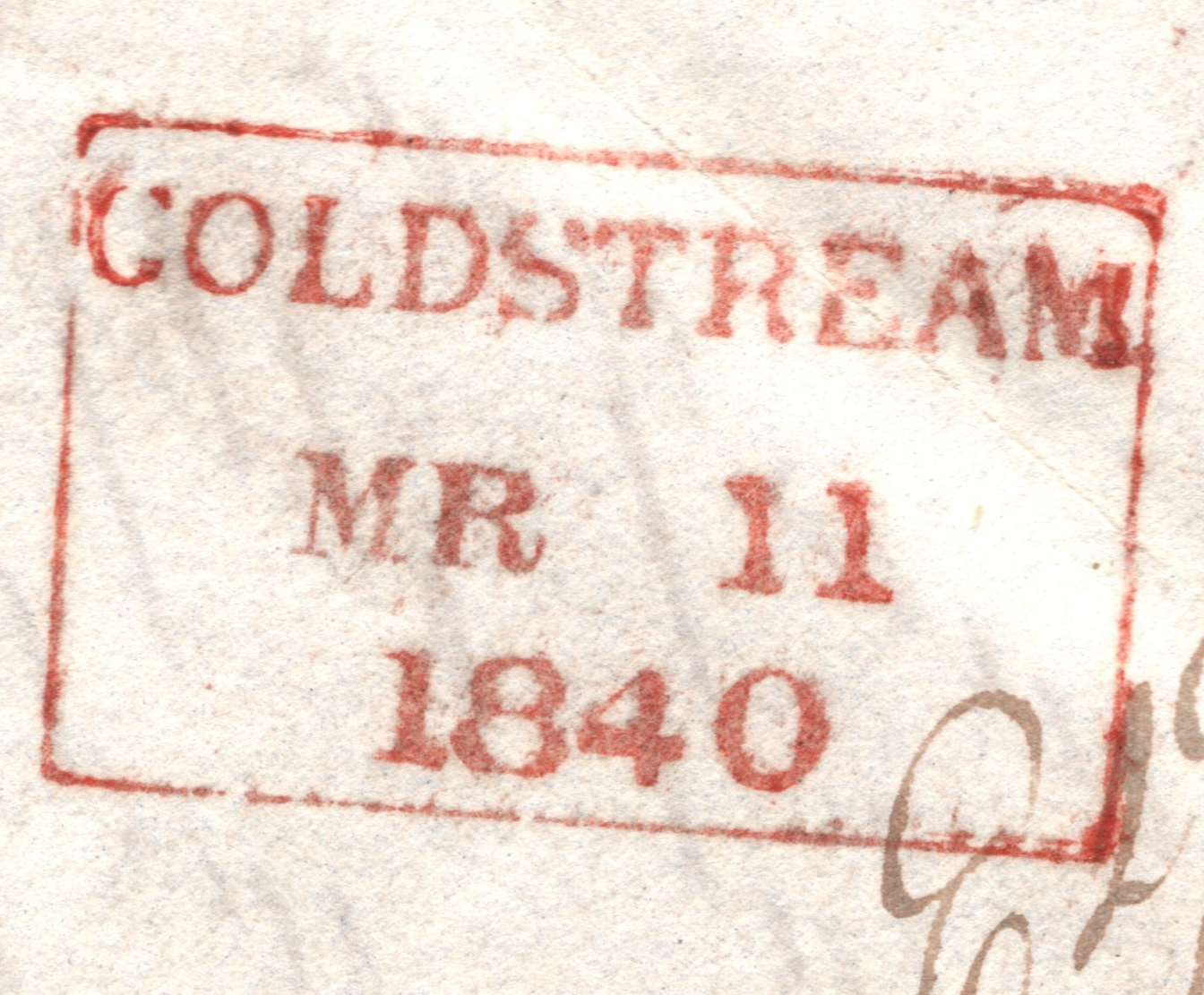 GB Scotland *COLDSTREAM* Cover UPP Mar 1840 Letter FARMING Fancy Billhead XK270