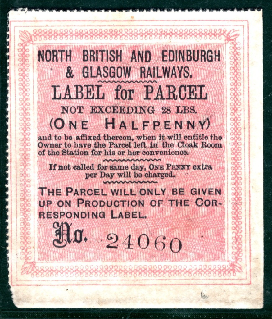GB Scotland NBR EDINBURGH GLASGOW RAILWAY Newspaper Stamp ½d/28lbs Mint MNG VS77