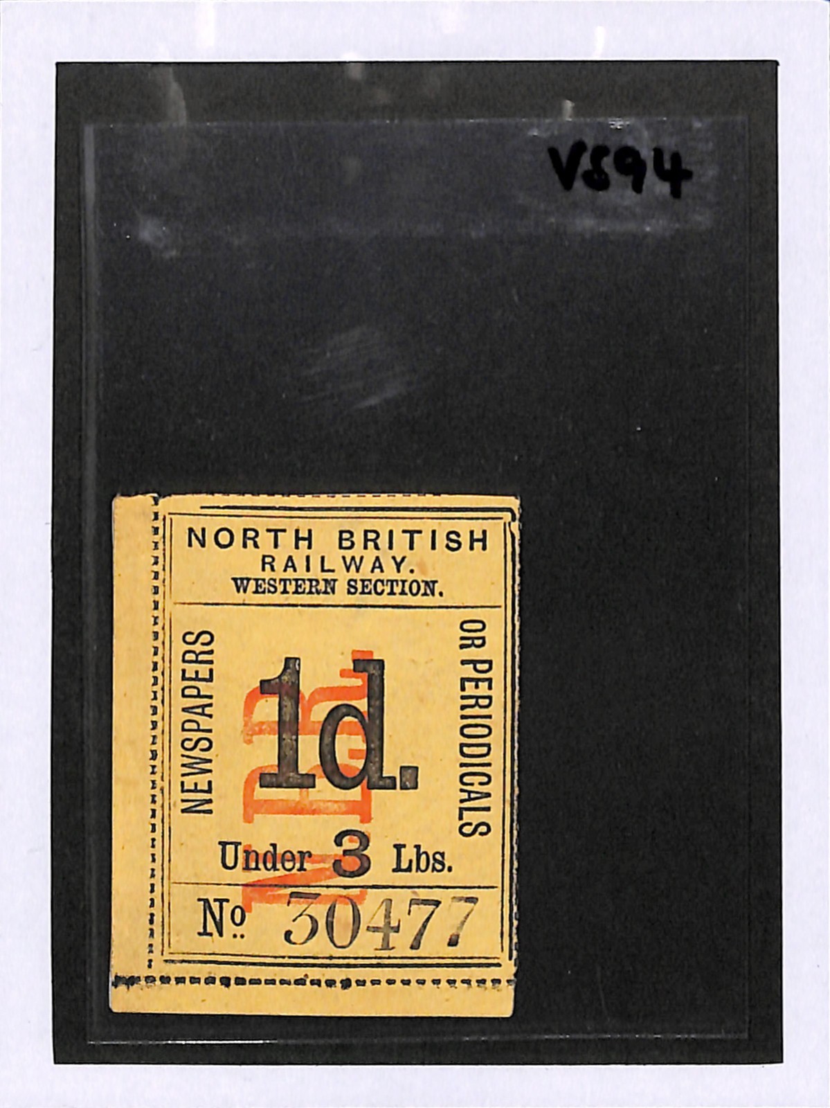 GB Scotland NORTH BRITISH RAILWAY Newspaper Stamp 1d YELLOW Mint Rare* VS94 - Image 4