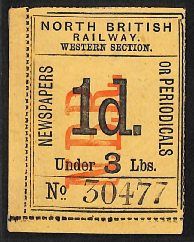 GB Scotland NORTH BRITISH RAILWAY Newspaper Stamp 1d YELLOW Mint Rare* VS94