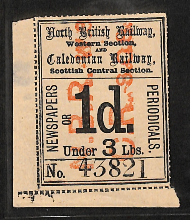 GB Scotland NORTH BRITISH/CALEDONIAN RAILWAY Newspaper Stamp 1d NBR Mint MM VS92 - Image 4