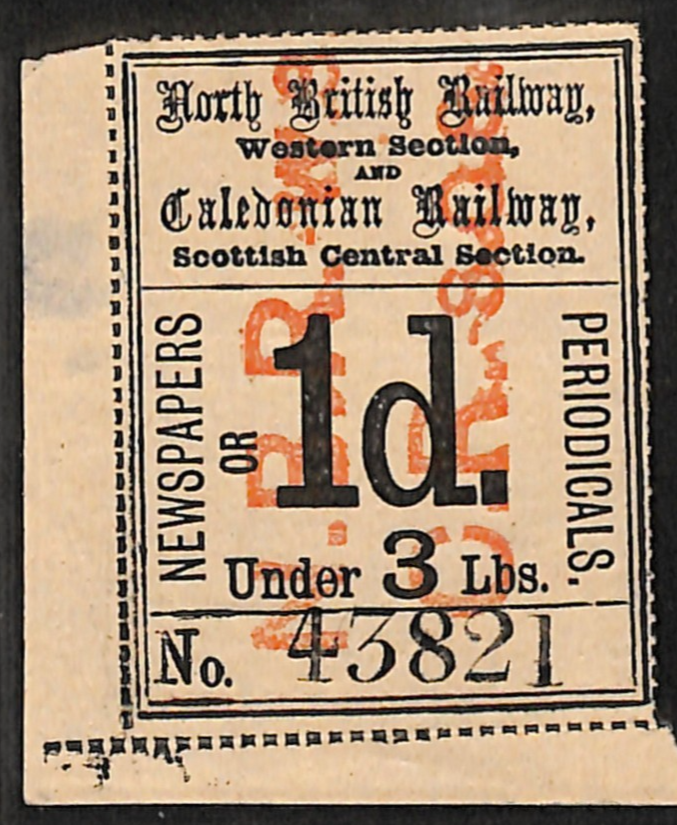 GB Scotland NORTH BRITISH/CALEDONIAN RAILWAY Newspaper Stamp 1d NBR Mint MM VS92