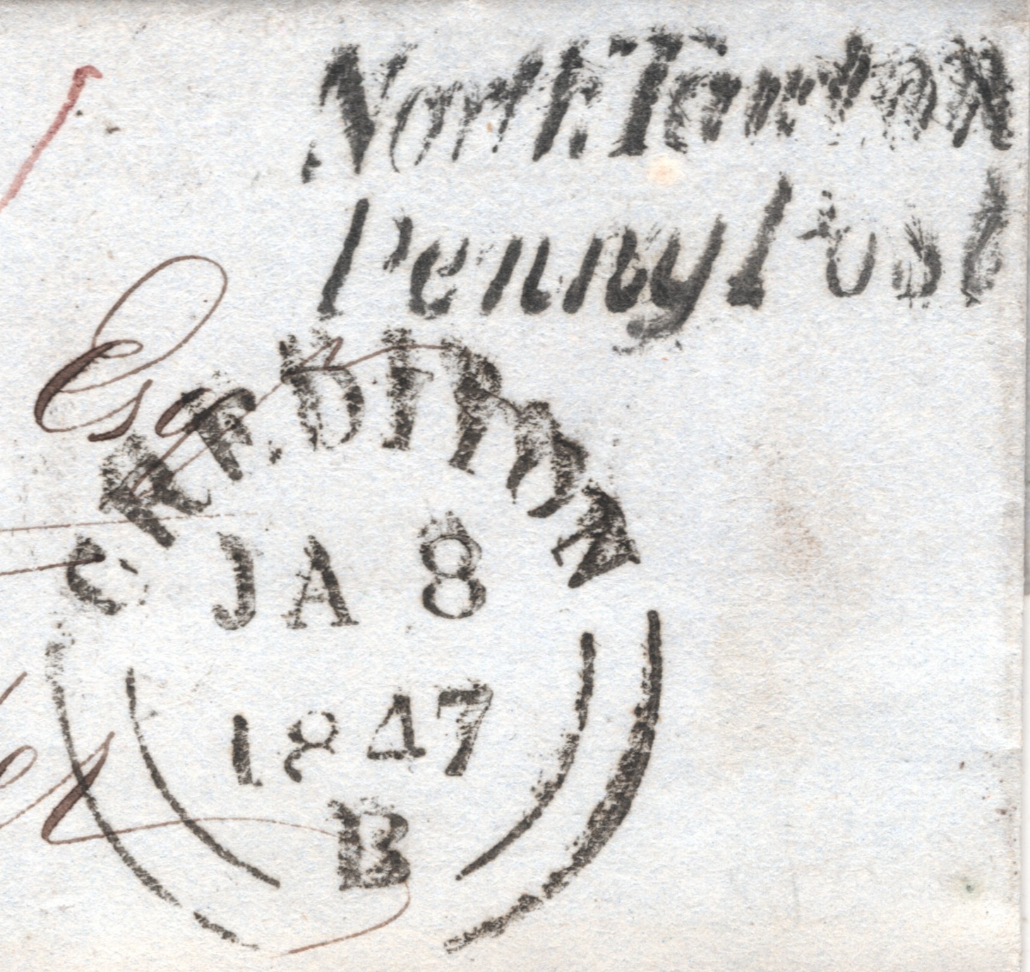 GB Somerset Cover NORTH TAWTON PENNY POST Exeter Crediton 1847{samwells}XK259