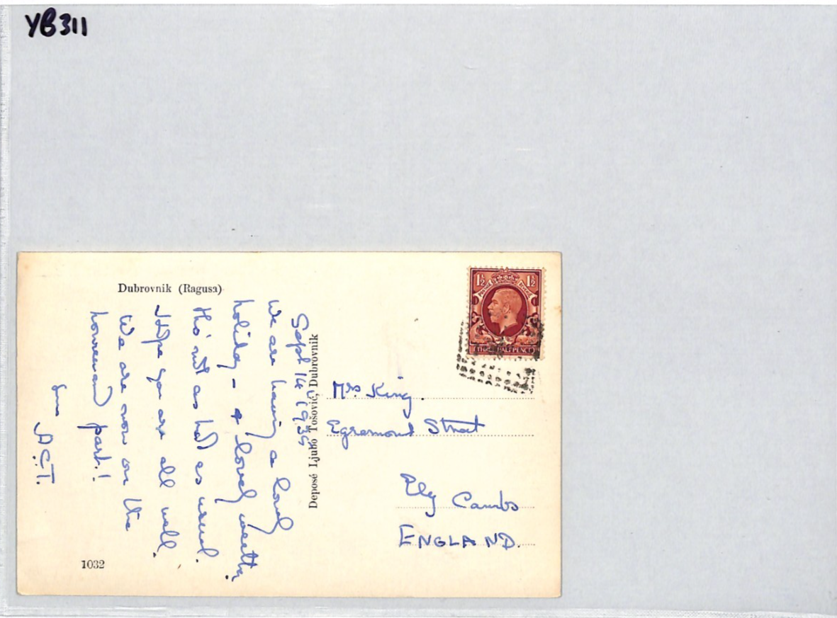 GB USED ABROAD *CROATIA* Dubrovnik Postcard 1935 PAQUEBOT Ship Cancel KGV YB311 - Image 11