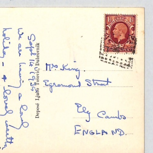 GB USED ABROAD *CROATIA* Dubrovnik Postcard 1935 PAQUEBOT Ship Cancel KGV YB311 - Image 5