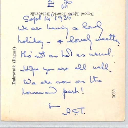 GB USED ABROAD *CROATIA* Dubrovnik Postcard 1935 PAQUEBOT Ship Cancel KGV YB311 - Image 7
