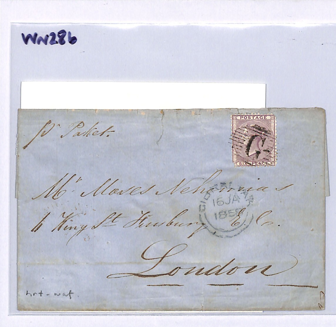 GB USED ABROAD Cover GIBRALTAR *G* Cancel 1858 6d *TAGUS* P&O STEAMER Ship WN286 - Image 10