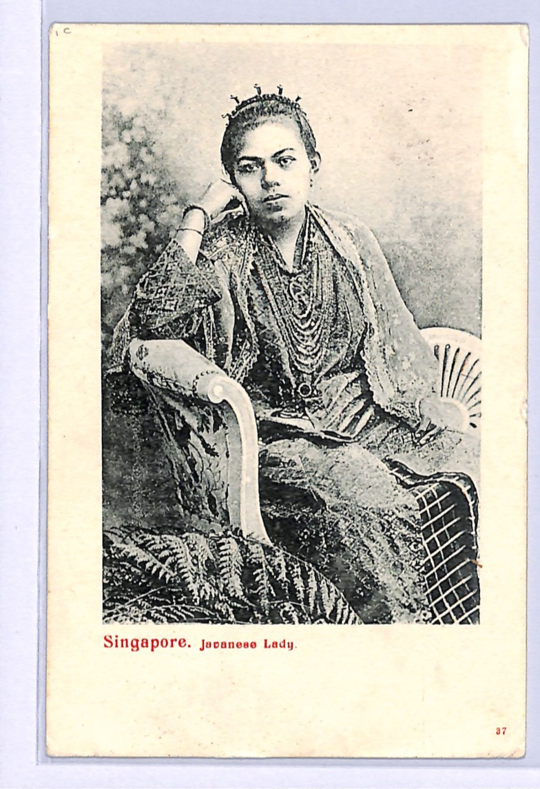 GB USED MALAYA Straits PENANG *PAQUEBOT* Postcard Singapore JAPANESE LADY VE8 - Image 3