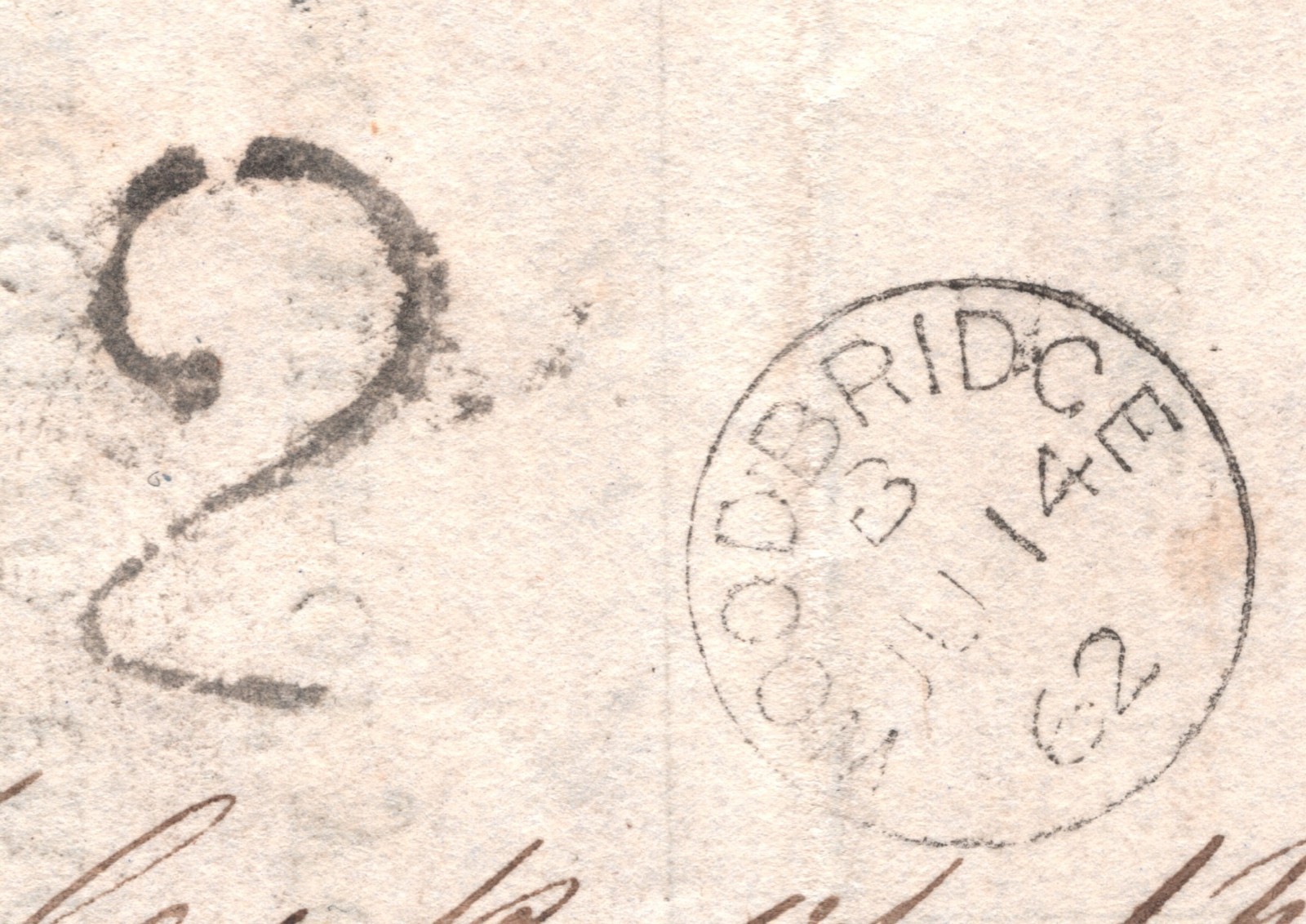 GB WALES Cover CARDIFF *2* CHARGE MARK 1862 Woodbridge POSTAGE STAMP LOST XK260 - Image 5