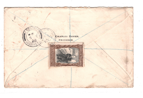 GB WW1 Cover *ZEPPELIN TRIUMPH* Anti-German PROPAGANDA Label 1915 Frodsham KZ313 - Image 3