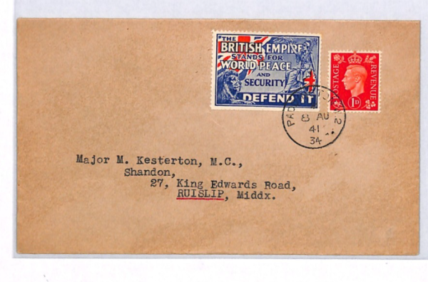 GB WW2 Cover BRITISH EMPIRE *WORLD PEACE* Label 1941 Paddington PATRIOTIC YK343 - Image 8
