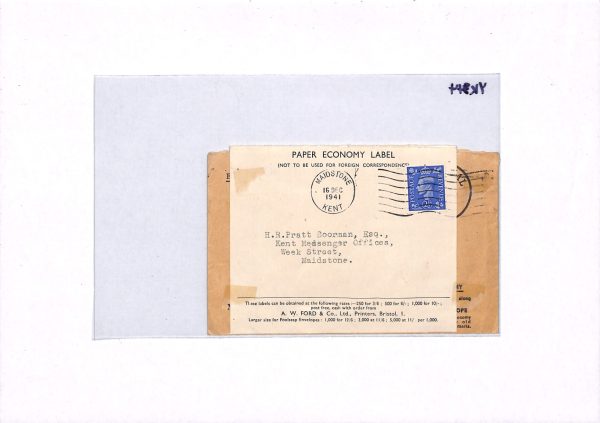 GB WW2 Cover V FOR VICTORY PATRIOTISM ECONOMY LABEL Maidstone Kent 1941 YK344 - Image 6