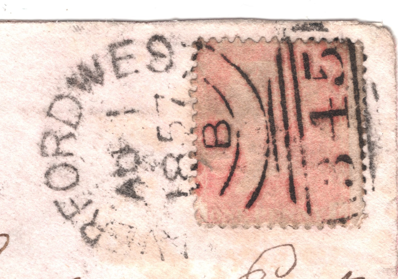 GB Wales Cover *DINAS CROSS* UDC Pembrokes Haverfordwest 1857 1d Red XK275 - Image 6